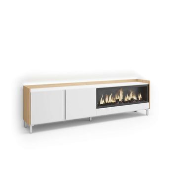 Mueble Tv Marbella-01 Con Chimenea Y Luces Led Regulables