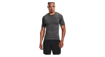 Camiseta de compresion de manga corta under armour heatgear gris