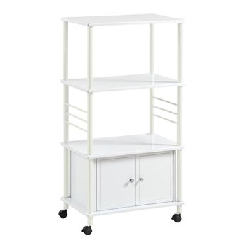 Estantería de cocina con ruedas metal blanco