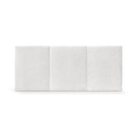 cabecero de terciopelo liso con tres paneles 110x50cm camas 105 - blanco vison