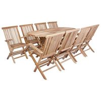 conjunto de muebles de jardin 9 uds natural vidaxl