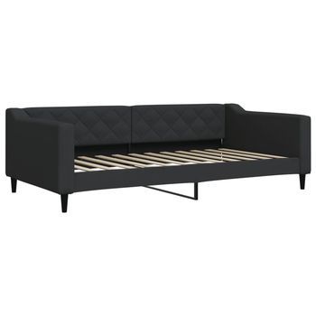 Sofá Cama | Cama Para Adulto | Sofá Convertible Sin Colchón Tela Negro 100x200 Cm