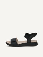 caprice sandal black made of leather without heel size 42