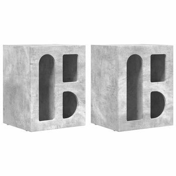 Mesita De Noche Elst 2 Uds. Gris Concreto 40 X 35 X 50 Cm Vidaxl