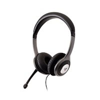 v7 hu521-2ep auricular con microfono binaural diadema negro plata