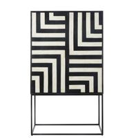 armario de 2 puertas de marqueteria hueso negro y crudo 79cm