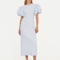 rotate birger christensen textured cloque puffy dress - uk 14