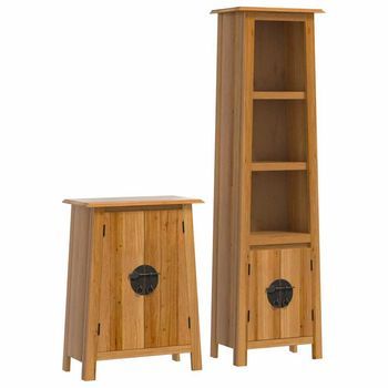 Conjunto De Muebles De Baño 2 Piezas Madera Maciza De Pino Vidaxl