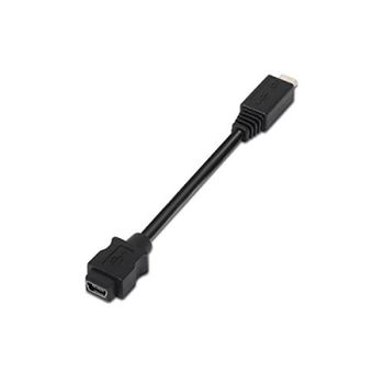 Nanocable Cable OTG USB 2.0 Mini USB-B Hembra a Micro USB-B Macho 10cm Negro