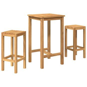 Conjunto De Bar Al Aire Libre 3 Uds. Sin Tratar Vidaxl