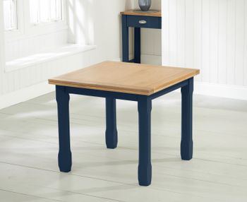 Somerset 90cm Oak and Blue Painted Flip Top Extending Dining Table