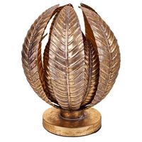 lampara de mesa de metal dorada 35x35x395