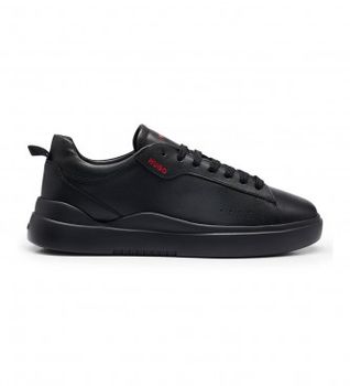 HUGO para hombre. 50499261 Zapatillas de Piel Blake negro (42), Plano, Cordones, Casual