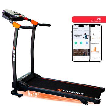 Cinta De Correr Plegable Velocidad 12 Km/h 3 Niveles De Inclinación Pantalla Lcd Bonplus
