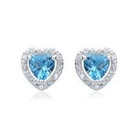 14 quilates pendientes 2 topacios 10 diamantes 004 ct