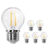 aigostar bombilla led e27 luz calida 2700k470 lumenes 4w equivalente a 40 w g45 angulo de apertura360no regulablepack de 6 uds