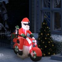 papa noel inflable navideno  decoracion fiesta en moto led ip44 160 cm cfw470206