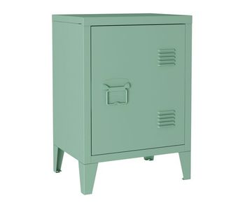 Mesa de noche inari con cerradura  magnética 57 x 40 x 30 cm acero - verde pastel mate [en.casa]
