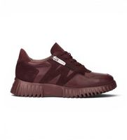 wonders para mujer a-4424 zapatillas de piel wild granate 38 plano cremallera casual