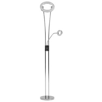 Lámpara De Pie Led Moderna Base De Metal Con Regulador De Intensidad Iluminación Oficina Plateado Kennet