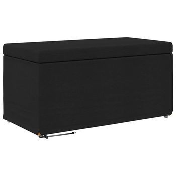 Taburete Negro 81 X 41 X 40 Cm Tela Y Madera Ingeniería Vidaxl