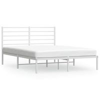 estructura cama sin colchon con cabecero metal blanco 160x200cm vidaxl