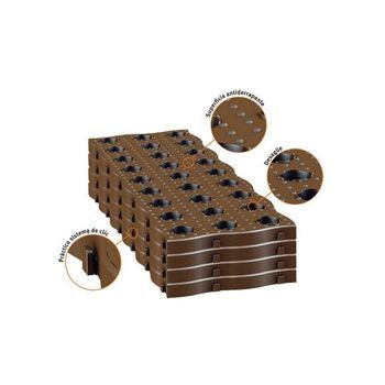 Loseta Polipropileno Marron Maxi (4 Uds) 70cm X 24cm X 2,5cm