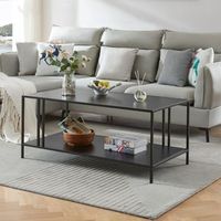 mesa de centro kumlinge rectangular 47x110x55 cm - negro encasa