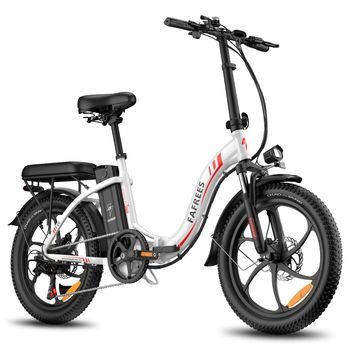 Fafrees F20 Bicicleta Eléctrica - Motor 250w Batería 36v18ah Ruedas 20'' Freno De Disco Mecánico - Blanco