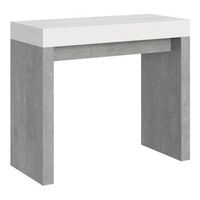 consola extensible 90x40300 cm roxell mix tapa fresno blanco - patas cemento