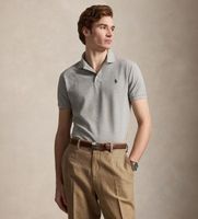 polo ralph lauren para hombre 710941439004 polo de pique elastico custom slim fit gris s casual algodon manga corta