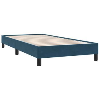 Estructura De Cama Sin Colchón Terciopelo Azul Oscuro 90x220 Cm