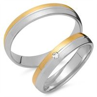 alianzas 14 quilates oro blanco amarillo con diamante