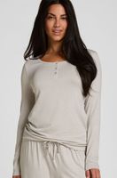 hunkemoller top de pijama thin stripe gris