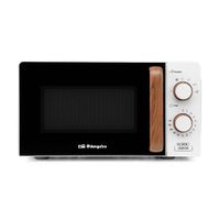 orbegozo mi 2122 - microondas con 20 litros de capacidad diseno nordico asa de madera 6 niveles de potencia temporizador 700 w