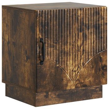 Mesita De Noche Roble Ahumado 43 X 34,5 X 47 Cm Vidaxl