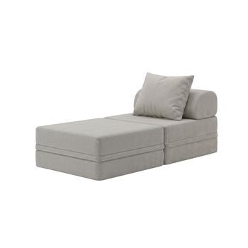 Sofá Modular 1 Lugar + Puff Convertible Derecho Gris Gelo