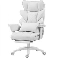 silla de oficina ergonomica y gaming dowinx reclinable 90-135 soporte lumbar reposabrazos 150kg tejido transpirable blanco