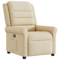 vidaxl sillon reclinable de tela crema