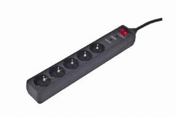 PROTECTOR CONTRA SOBRETENSIONES GEMBIRD 5 ENCHUFES 4 5 M NEGRO
