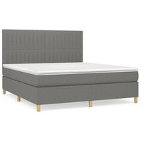 cama tapizada 203x160x128 cm tejido - gris