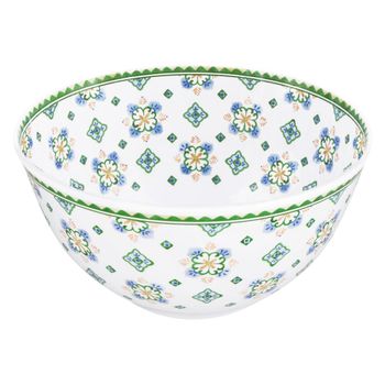 Gran bol de ensalada de melamina profundo 25 cm impresión azuleros