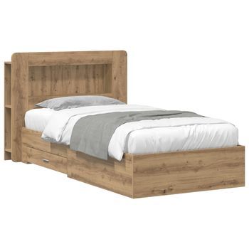 Estructura De Cama Con Almacenamiento Roble Artisan 90 X 190 Cm Vidaxl