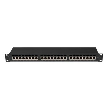 Patch Panel Lanberg PPSA-1024-B Cat6a F/UTP 24 Puertos Montaje en Bastidor 1U Negro
