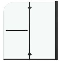 mampara de ducha plegable 2 paneles esg negro 120x140 cm vidaxl