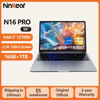 Portátil Ninkear de 16 pulgadas 2.5K 120Hz Intel i7-12700H/AMD Ryzen 5 WiFi 6 16GB RAM 1TB SSD Portátil Windows 11 Notebook Ordenador de Oficina