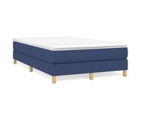 cama box spring con colchon tela azul 120x200 cm