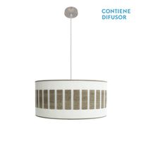 colgante ivanna 2xe27 niquelblanco-madera gris regx50x50 cm