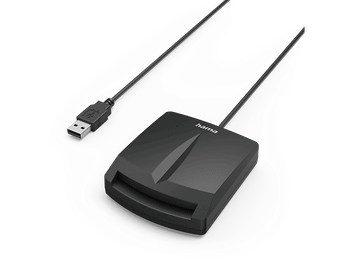 Lector de tarjetas - Hama, Con chip ''Single'', Para inteligentes/DNI, USB-A, Negro