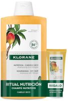 klorane champu nutritivo al mango 400 ml  regalo acondicionador 50 ml